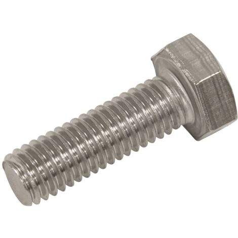 Sealey S825S Stainless Steel Hex Head Set Screw DIN 933 - M8 X 25 A2 - Pack of 50