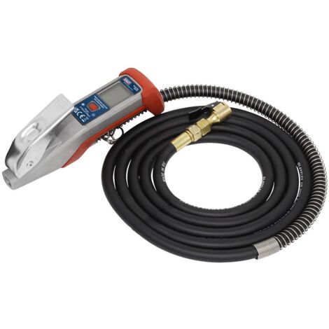 Sealey Digital Tyre Inflator 2.7m Hose with Clip-On Connector SA375