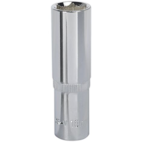 Sealey 16mm Deep Metric WallDrive Socket 1/2""Sq Drive Fully Polished SP1216D