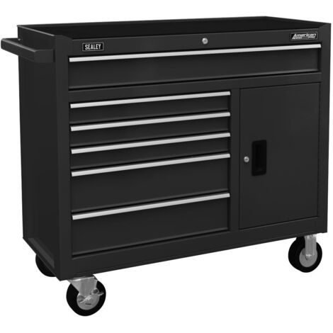 Sealey Black Rollcab 6 Drawer with Ball Bearing Slides Four Keys AP4106B