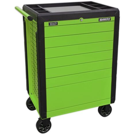 Sealey Rollcab 7 Drawer Push-To-Open Hi-Vis Green APPD7G