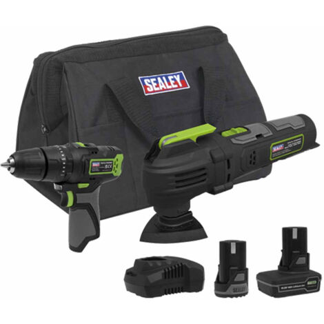 Sealey CP108VCOMBO5 2 x SV10.8 Series Cordless Power Tool Kit 10.8V - 2 Batteries