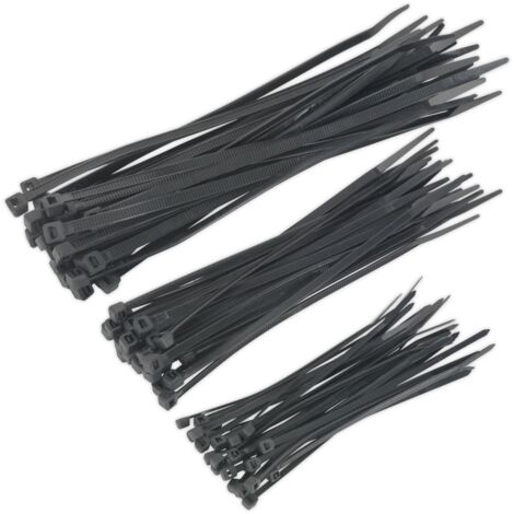 Sealey Cable Tie Assortment Black Pack of 75 CT75B