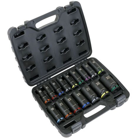 Sealey Premier Deep Impact Socket Set 1/2""Sq Drive 16pc AK5818M