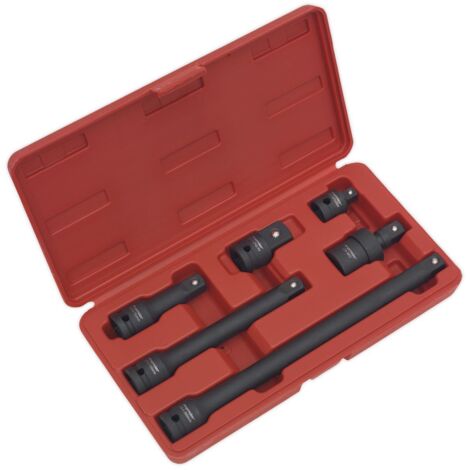 Sealey Impact Adaptor And Extension Bar Set 6pc 1/2""Sq Drive AK5514