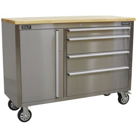 Sealey Mobile Stainless Steel Tool Cabinet 4 Drawer AP4804SS