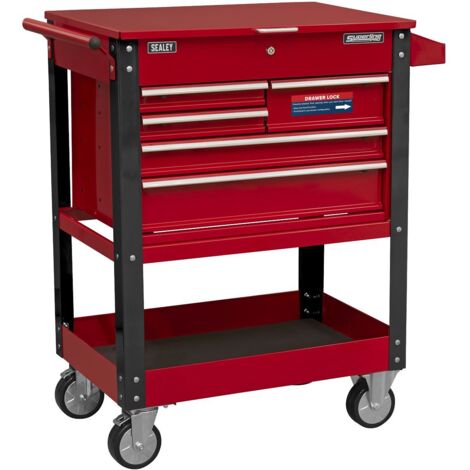 Sealey Superline PRO® Heavy-Duty Mobile Tool & Parts Trolley with 5 Drawers & Lockable Top AP890M