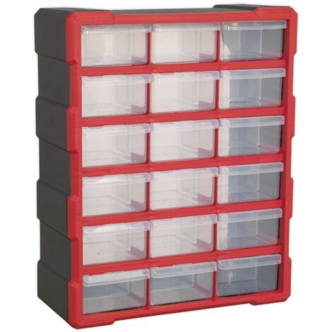 Sealey Cabinet Box 18 Drawer - Red/Black APDC18R