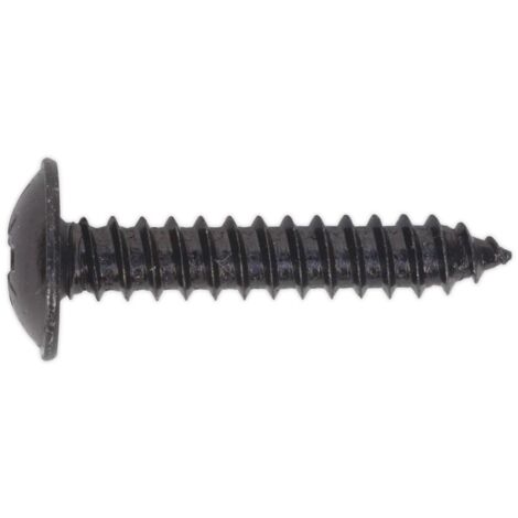 Sealey Self-Tapping Screw 4.8 x 25mm Flanged Head Black Pozi Pack of 100 BST4825