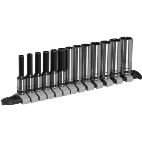 Sealey Premier Black Deep Socket Set 1/4""Sq Drive 13pc AK7991