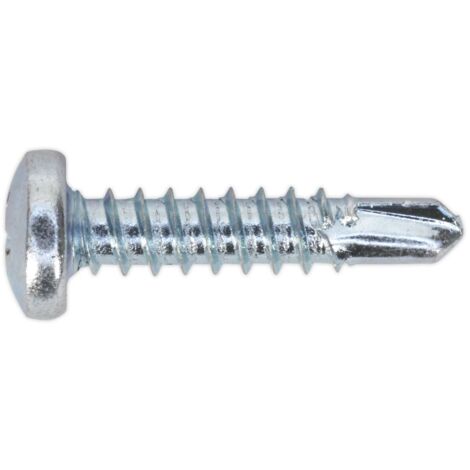 Sealey Self-Drilling Screw 4.2 x 19mm Pan Head Phillips Zinc Pack of 100 SDPH4219