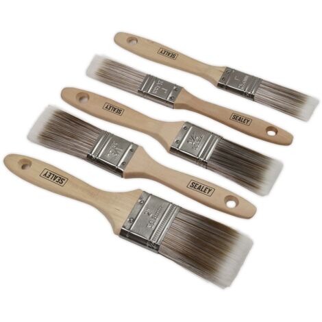 Sealey Wooden Handle Paint Brush Set 5 Piece (1/5)