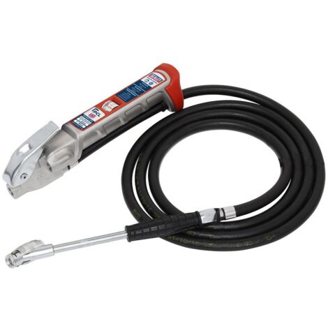 Sealey Tyre Inflator 2.5m Hose with Twin Clip-On Connector SA37/95