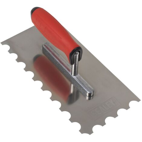 Sealey Stainless Steel 270mm Semicircle Tooth Trowel Rubber Handle T6701 (1/3)