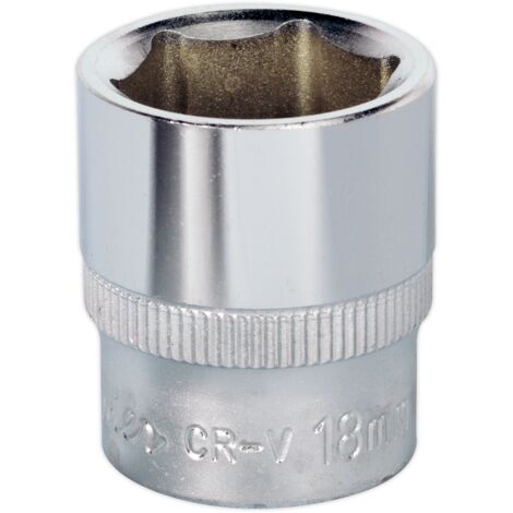 Sealey S3818 Premier Socket 3/8"Sq Drive 18mm (1/2)