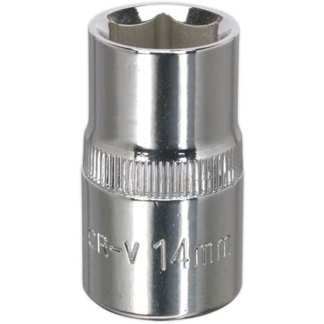 Sealey SP1214 Premier Fully Polished Socket 1/2"Sq Drive 14mm