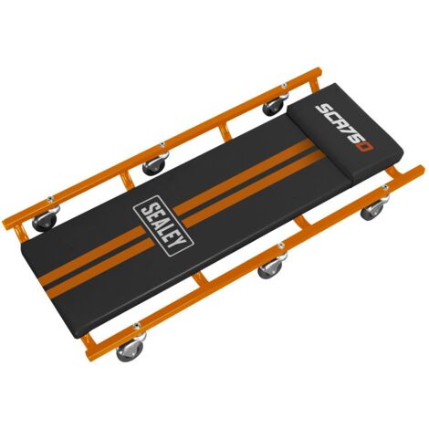 Sealey American-Style Deluxe Creeper 36"" with Steel Frame & 6 Wheels - Orange SCR75O