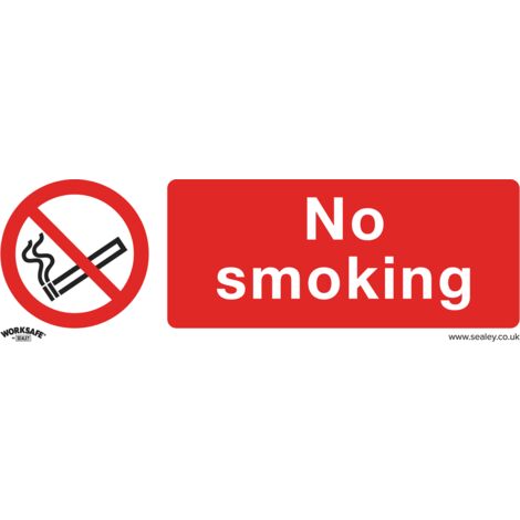 Sealey SS13P10 Worksafe No Smoking Safety Sign, Rigid Plastic - Pack of 10