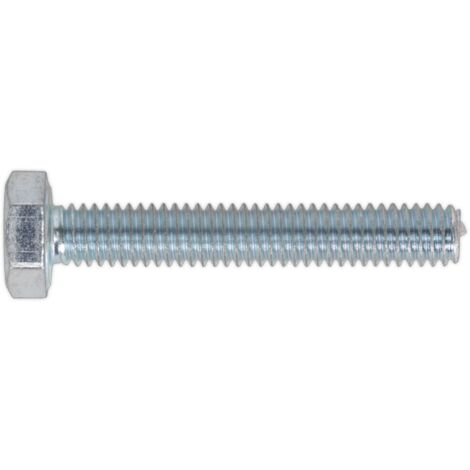 Sealey SS425 8.8 Zinc Plated HT Setscrew M4 x 25mm, DIN 933 - Pack of 50