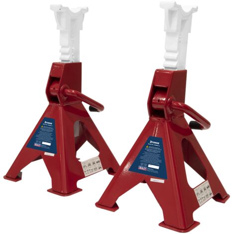 Sealey Axle Stands (Pair) 3-Tonne Capacity Per Stand Ratchet Type