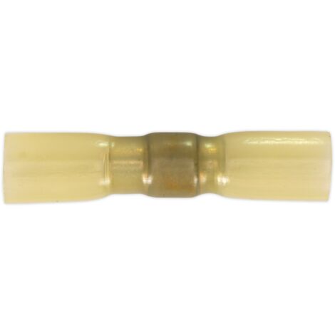 Sealey Heat Shrink Butt Connector with Crimp & Solder, Yellow - Pack of 25 HSSB25Y