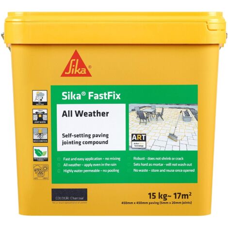 Sika FastFix Jointing Compound Patio All Weather Charcoal 15kg No Mix Everbuild