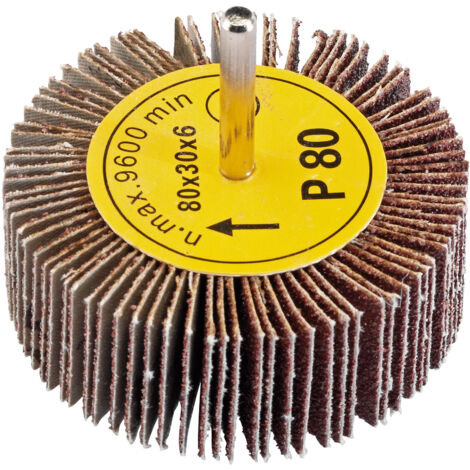 Draper 80mm x 30mm Abrasive Flap Wheel with 80 Grit for Grinding and Finishing Applications (Model 76467) (1/5)