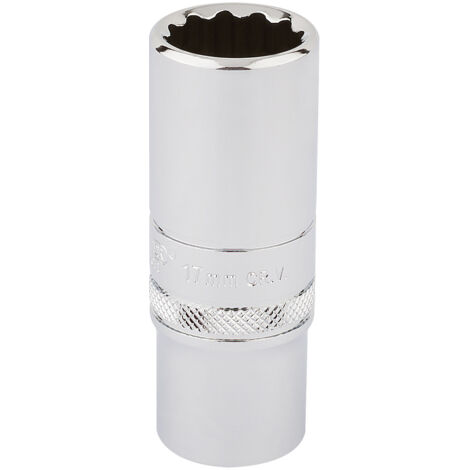 Draper 17mm Deep 12-Point Square Drive Socket (3/8 Inch Drive, Hi-Torq®) in Polished Chrome (1/5)
