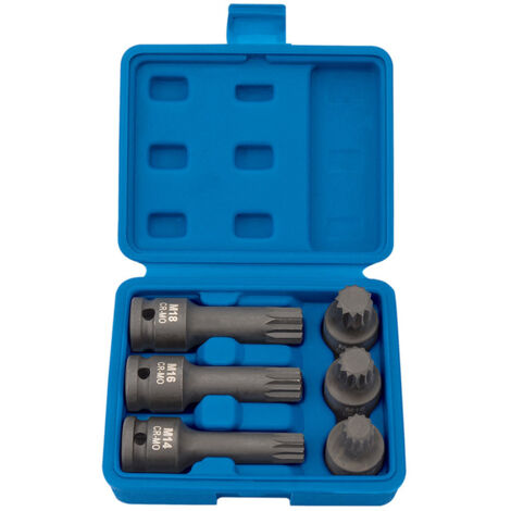 Draper Expert 6-Piece 1/2-Inch Drive Impact Spline Bit Set with Square Drive Compatibility (1/5)