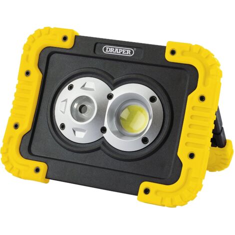 Draper 87737 10W COB LED Rechargeable Work Light with 750 Lumens, Portable Floodlight for Worksites