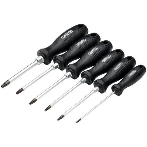Draper SET 4 - 6-Piece Tamper-Resistant Hard Grip Screwdriver Set with Tamperproof Tips (1/2)