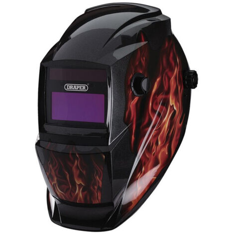 Draper Auto VarioShade Storm Force Auto-Darkening Welding Helmet with Red Flames Pattern (Model 02513)