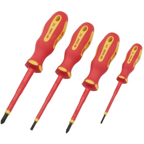 Draper XP1000 4-Piece VDE Insulated Screwdriver Set (Model 64693) for Safe Electrical Work (1/2)