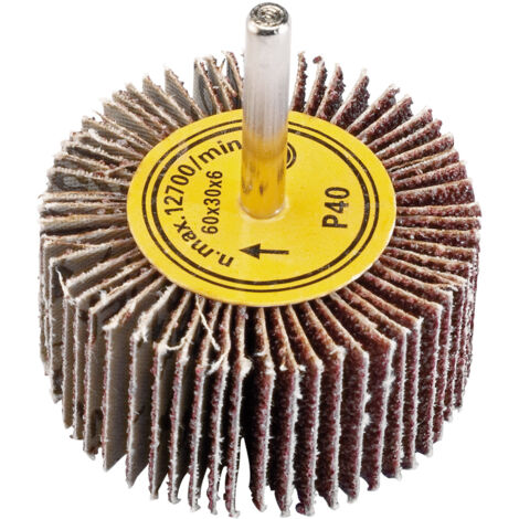 Draper 60mm x 30mm Abrasive Flap Wheel with 40 Grit - Durable Grinding and Finishing Tool (Model 76466) (1/5)