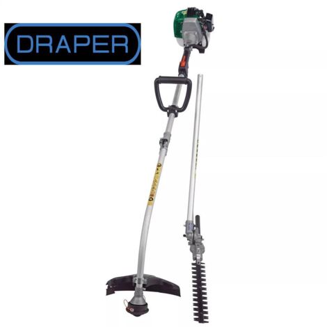 Draper 2-in-1 Petrol Grass and Hedge Trimmer with 33cc, 2HP, Pole Cutter, Model 16056