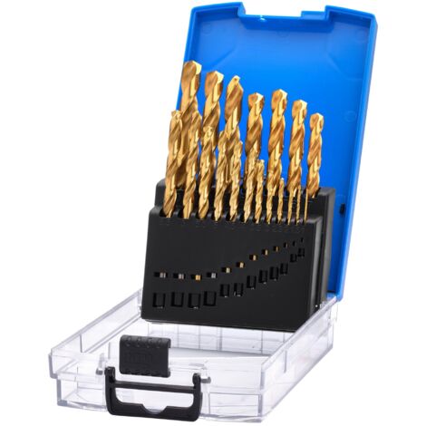 Draper Titanium Nitride Coated HSS Drill Bit Set – 19-Piece High-Speed Steel Titanium Drill Bit Set (Model 08885)
