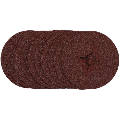 Draper 115mm Fibre Sanding Discs, 24 Grit, Pack of 10 (1/5)