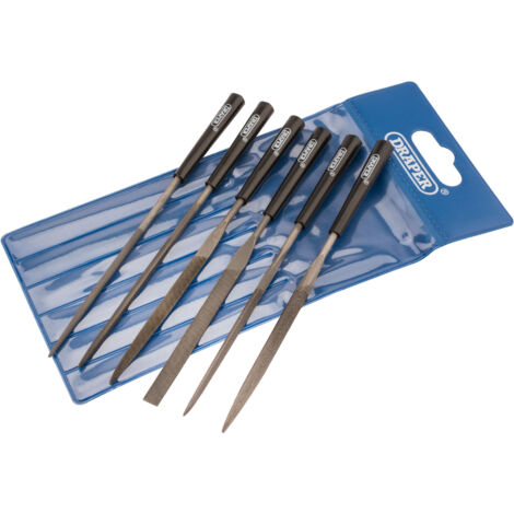 Draper 6-Piece Needle File Set (Model 82577), 140mm Fine Precision Files for Metal and Craftwork (1/5)
