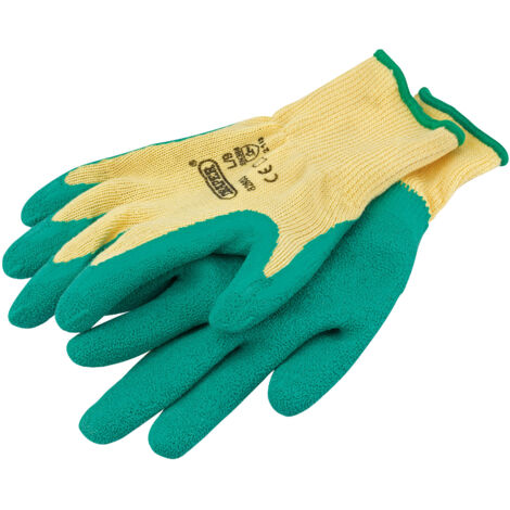 Draper Heavy Duty Green Latex Coated Work Gloves - Large Size (Model 82603) (1/5)