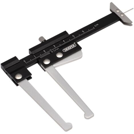 Draper Brake Disc Caliper with Tread Depth Gauge – 0-60mm Precision Brake Disc Measurement Tool (1/2)