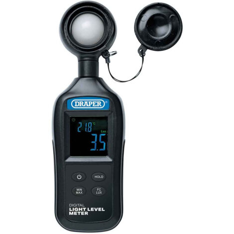 Draper Digital Light Level Meter 12443 – Handheld Device for Measuring 0-200,000 Lux and -20°C to +70°C Temperature Range