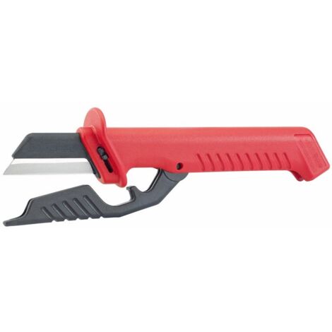 Knipex 185mm Fully Insulated Cable Knife for Safe and Precise Electrical Cable Cutting (Model 31885) (1/2)