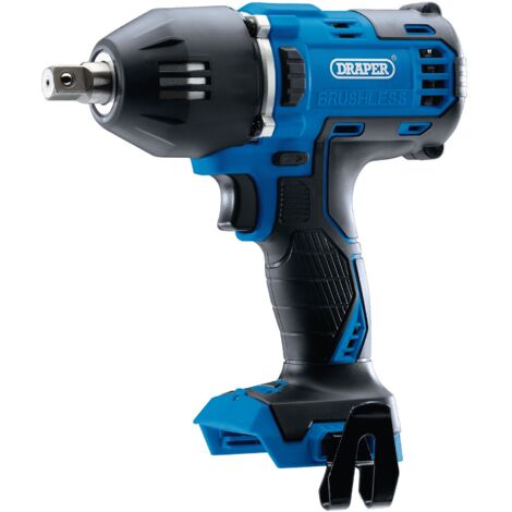 Draper D20 20V Brushless Mid-Torque Impact Wrench with 1/2" Square Drive, 400Nm Torque (Bare Tool)