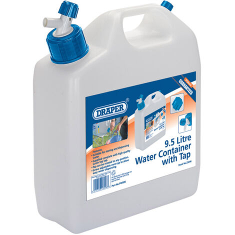 Draper 9.5 Litre Water Container with Tap - Durable Plastic Water Dispenser for Household and Outdoor Use (1/5)