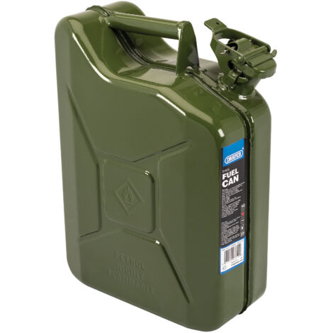 Draper 10L Green Steel Fuel Can - Durable, Leak-Proof Portable Fuel Container