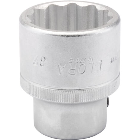 Draper 37mm Bi-Hexagon Socket for 3/4-Inch Drive, Standard Length, Chrome-Plated, Metric 3/4" Square Drive Socket (Model 00806) (1/5)