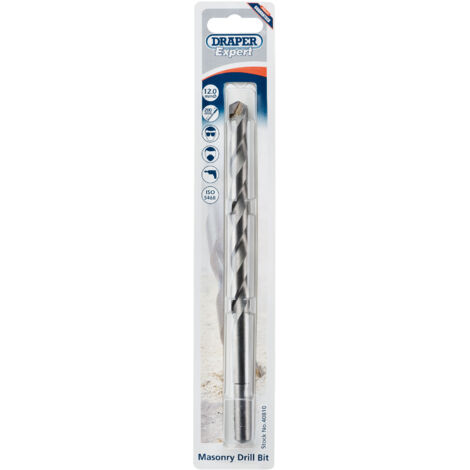 Draper 12.0 x 200mm Masonry Drill Bit – Heavy-Duty 40810 Metric Masonry Drill for Concrete and Brickwork (1/5)