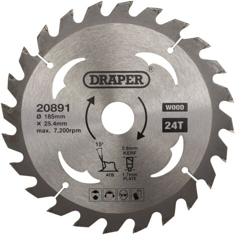 TCT Circular Saw Blade for Wood, 185 x 25.4mm, 24T (20891) (1/5)