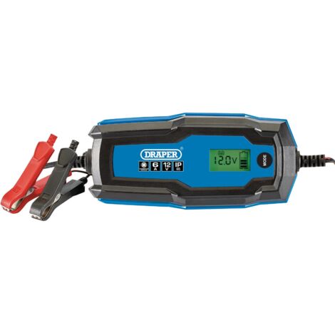 Draper 6A 12V/6V Smart Battery Charger and Maintainer – 12V/6V, 6A, Model 53490 (1/5)
