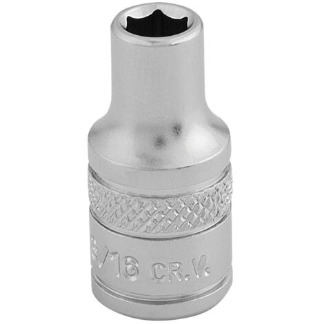 Draper 3/16 Inch 6-Point Socket, 1/4 Inch Square Drive, Micro Satin Chrome Finish, Part Number 16517